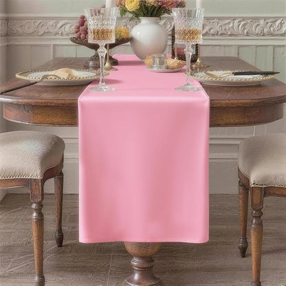 Pink Table Runner, Waterproof Washable Runners 108 Inches Long | Reusable by KAIPHO