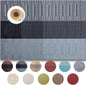Placemats Set of 6 - Easy Clean Woven Vinyl Placemats for Dining Table, Indoor/Outdoor Place Mats, Washable PVC Table Mats （Silver Gray Black）