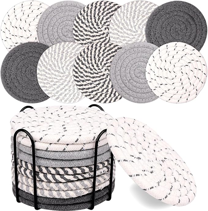10 Pcs Round Cotton Coasters by Mckanti