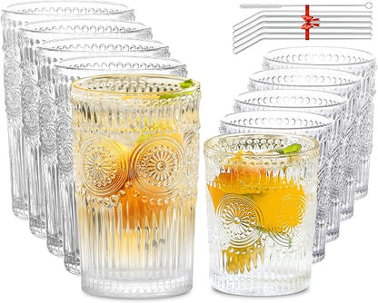 10Pcs Vintage Drinking Glasses by Lvtrupc