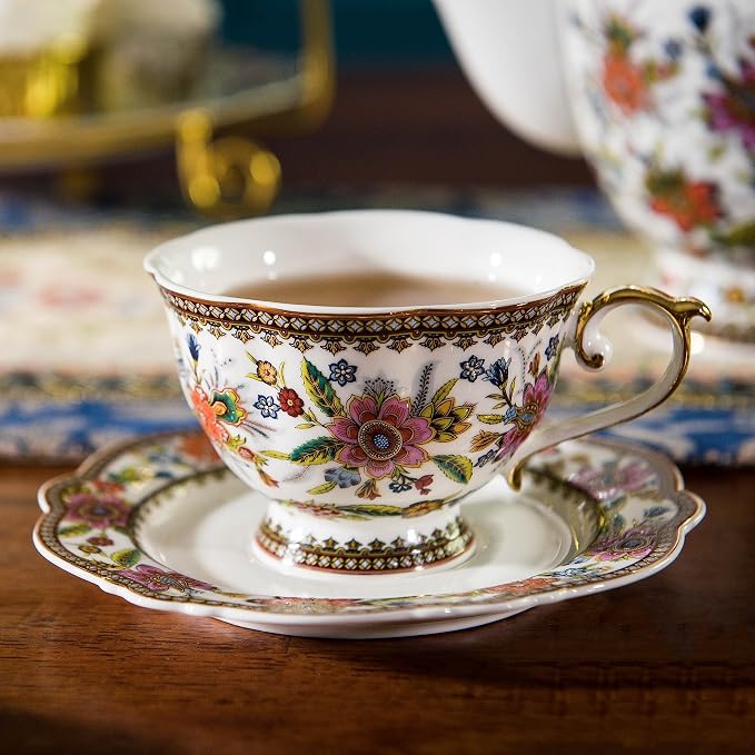 ACMLIFE Bone China Tea Cup and Saucer Set - Image 3