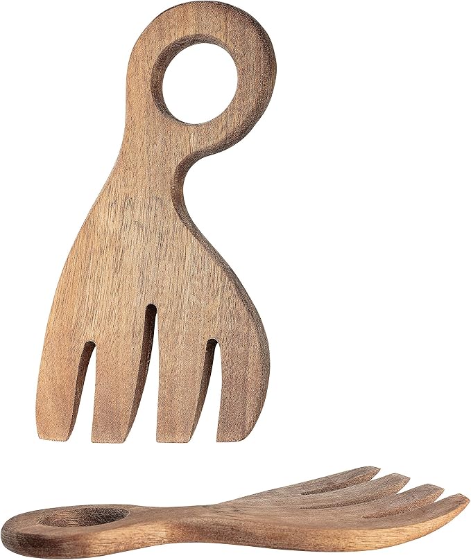 Bloomingville Acacia Wood Salad Servers Brown - Image 3