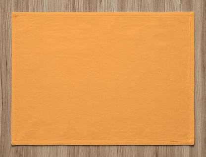 Calicot Placemats Set of 6 100% Cotton Washable Cloth Place Mats, Reusable Table Mats for Spring/Summer & Thanksgiving Christmas Decorations Kitchen Dining Party Wedding (Apricot Yellow, 13" x 19")