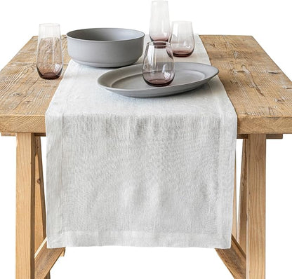 Over&Back 18x90 Washed 100% Linen Table Runner by overback