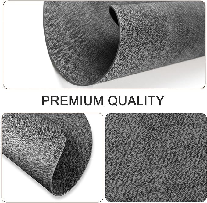 Round Faux Leather Placemats and Coasters, Reversible Heat Resistant Non-Slip - Image 6