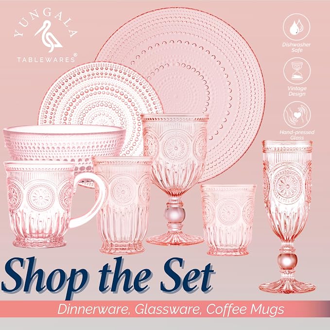 Pink Glass Coffee Mugs Set of 4 – 10oz Aesthetic Pink Glass Mug Set, Real - Image 8