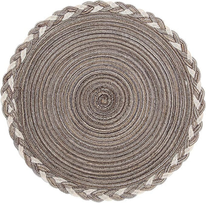 SHACOS Round Placemats Set of 4 Braided Glitter Round Table Placemats 15 inch - Image 3