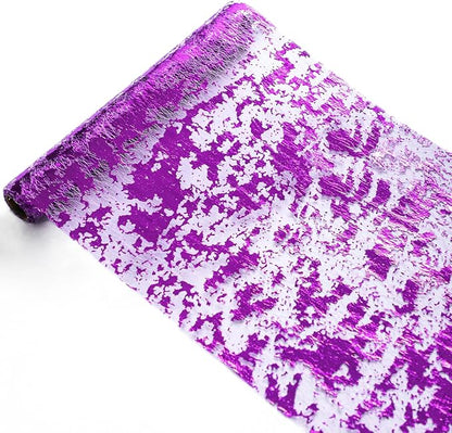 Snowkingdom Purple Table Runner, Sequin Glitter Foil Metallic Thin Mesh Runners by Snowkingdom