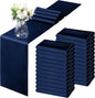 Horbaunal 24 Pack Navy Blue Satin Table Runner 12 x 108 Inch | Smooth Table by Horbaunal
