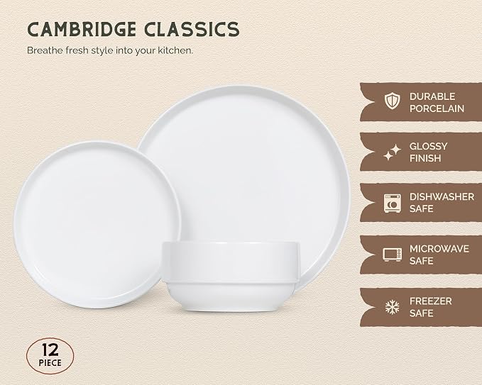 Ceramic Dinnerware Set, 12-Piece Service - Image 7