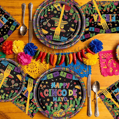 Rakuto Happy Cinco De Mayo Party Decorations, Mexican Theme Taco Forks Birthday - Image 5