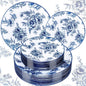 60PCS Blue Floral Plates Disposable by Joyido