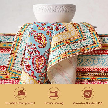 Maison d' Hermine Napkin 100% Combed Cotton Premium Cloth Napkin Decorative Washable Napkins Set of 4 for Home, Kitchen, Dining, Cocktail Parties & Camping - Lauris (20”X20”)