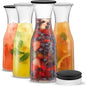 JoyJolt Glass Carafe with Lid, Iced Tea, Milk – Dishwasher Safe Beverage Drink by JoyJolt