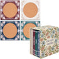 Steel Mill & Co Book Coaster Set of 4, Classic Wood & Cork Drink Coasters with Decorative Paper-Wrapped Storage Box for Aesthetic Coffee Table Decor for Book Lovers (Jane Austen)