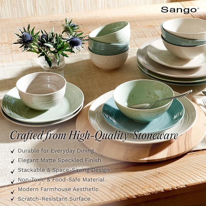 Sango Siterra Artist's Blend 16-Piece Stoneware Dinnerware Set - Image 3