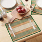 Encasa XO Woven Green Placemats Set of 4 – 12" x 17" | Handwoven Madurkathi Grass Table mats for Dining Table, Kitchen & Outdoor Decor | Durable & Heat‑Resistant