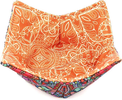 Cotton Microwavable Bowl Cozy, Microwave-Safe Hot Bowl Holders, Soup Bowl Cozy - Image 4