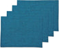 Solino Home Linen Placemats Set of 4 - Chambray Teal Placemats 14 x 19 Inch - 100% Pure Linen Table Mats for Spring, Easter, St Patricks Day - Athena