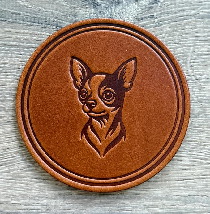 Dog Breed Leather Coasters – Premium Full Grain Table Protectors - Image 3
