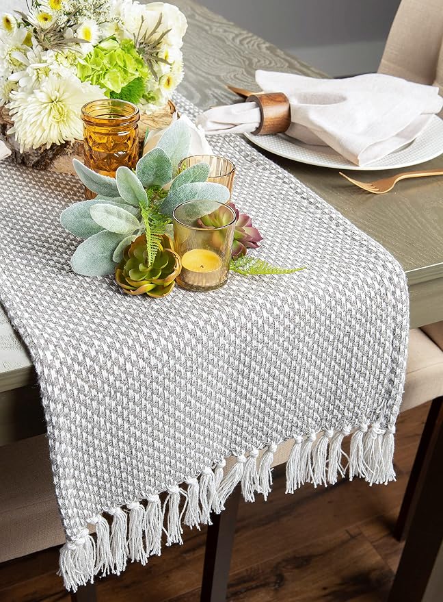 DII Woven Basics Collection 100% Cotton Knit Table Runner - Image 3