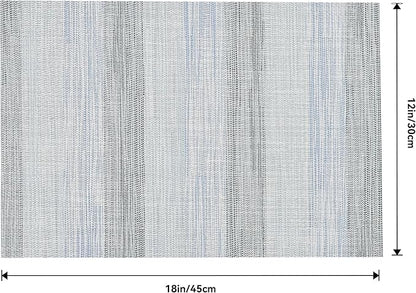 Leetaltree LightSteel Blue Placemats Set of 8 - Heat Resistant Non-Slip Place mats for Dining Table, Washable Durable PVC Vinyl Woven Table Mats（LightSteel Blue, 8）