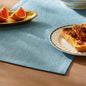 Rustic Cotton Linen Table Runner, 13x90 Inches River Blue | Farmhouse Style by ZEEMARTONLINE