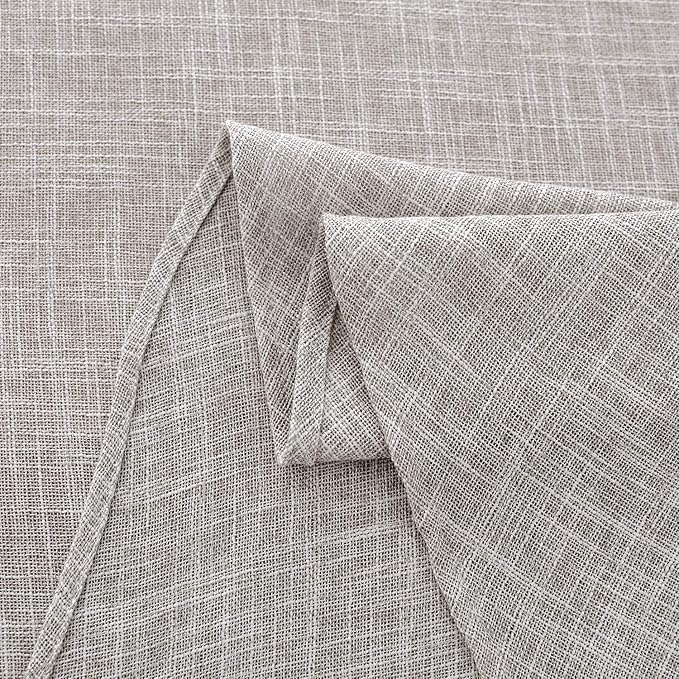 maxmill Flaxy Faux Linen Tablecloth with 2-Tone Slubby Texture Wrinkle Resistant Anti-Shrink Soft Table Cloth for Kitchen Dining Restaurant Tabletop for Event Holiday Dinner Round 70 Inch Linen
