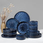 HaWare Dinnerware Sets, 16-Piece Plates and Bowls Set, Reactive Starry Blue | by HaWare