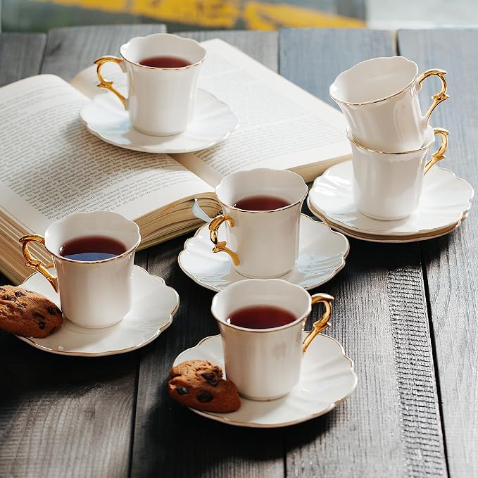 BTaT- Porcelain Espresso Cups Set, 3 oz, 12 Set, Small Coffee Mugs | Elegant - Image 8