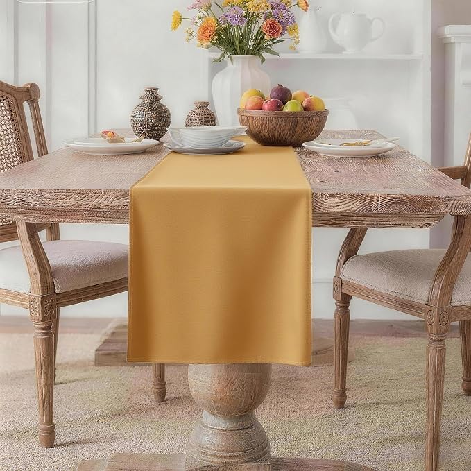 MEANMOY Gold Table Runner 60 Inches Long Waterproof Washable Table Runners | by MEANMOY