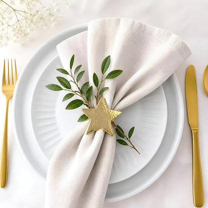 Star Napkin Holders, Durable Aluminum Napkin Rings Set of 8 - Image 6
