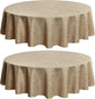 Fitable Faux Linen Round Tablecloths 60 Inch in Diameter - 2 Pack Faux Burlap Table Clothes for Kitchen, Dining Room, Party, Farmhouse, Outdoor (Great for 20"-48" Round Tables, Khaki)