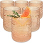 Kate Aspen Rose Gold Cups Pink Hobnail Beaded Drinking Glasses Set of 6-10 oz by KateAspen