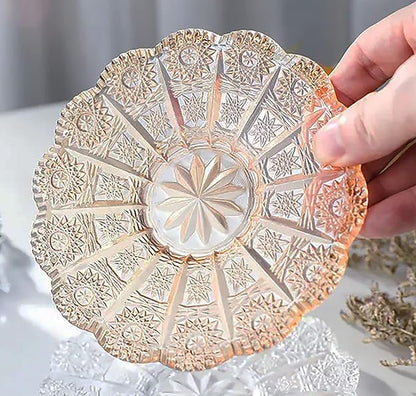 Mazeology Vintage Embossed Sunflower Flower Design Set of Two Amber Pressed - Image 6