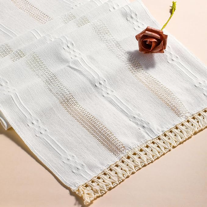 Table Runner, Boho Table Runner Cotton Linen Table Decorations, Farmhouse Table - Image 2