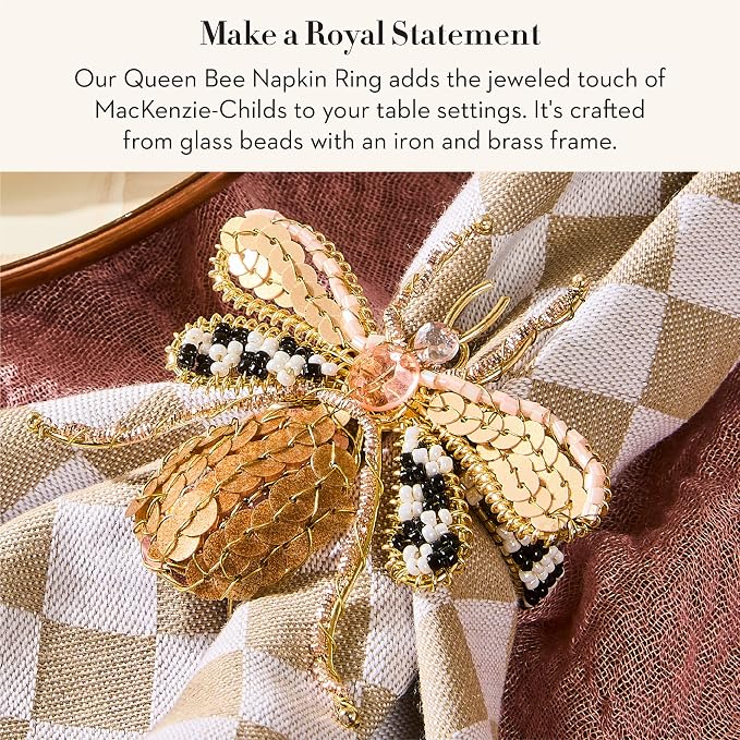 MACKENZIE-CHILDS Napkin Ring, Queen Bee | Handcrafted design, made from brass - Image 2