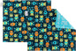 Funkins Reusable Cloth Placemats for Kids & Lunch Boxes | Reusable, Eco-Friendly | 15"x13", 2-ply, Thick, Absorbent, Machine Washable | Set of 2 Placemats (Monsters)