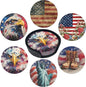 America Coasters Leather Round Drink Coasters 6 Pcs Set with Holderor for Cup Drink Coffee Table Bar Home Decor