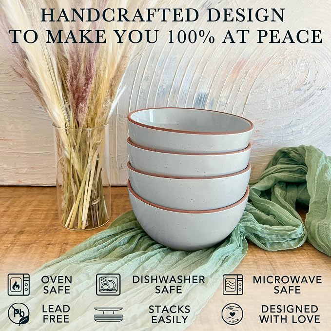 Mora Ceramic Bowls For Kitchen, 28oz - Image 4