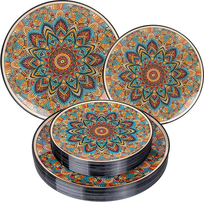 60PCS Bohemian Plastic Plates by Joyido