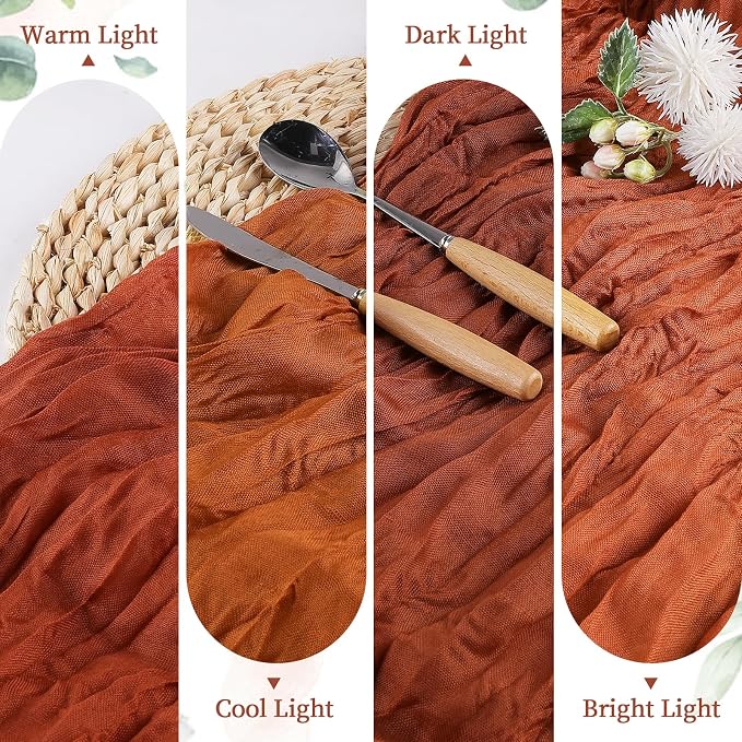 AGIRL 12 Pack Terracotta Cheesecloth Table Runner 10FT Fall Boho Home Decor | - Image 5