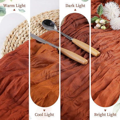 AGIRL 12 Pack Terracotta Cheesecloth Table Runner 10FT Fall Boho Home Decor | - Image 5
