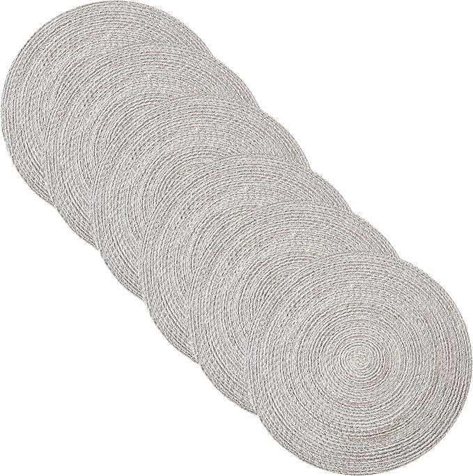 Round Placemats Set of 4-100% Cotton Two-Tone Placemat by SweetHomeCollection