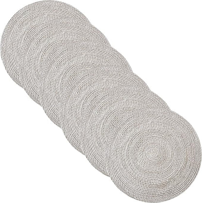 Round Placemats Set of 4-100% Cotton Two-Tone Placemat by SweetHomeCollection