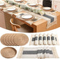 Boho Placemats 4/6/8 Set of Round Woven Placemat Macrame Style Bicolor by Gandeer
