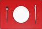 Jovono Wipeable Leather Table Mats, Waterproof Heat-Resistant, Easy to Clean, Set of 6, Red