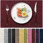 Blue Forest Placemats Set of 6, Dual-Layered Thickened Faux Linen Cloth Place Mats Heat Resistant Machine Washable Wrinkle Free Table Mats Indoor/Outdoor (Red)