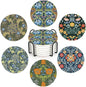 Coaster for Drinks Set of 6, Vintage Flower Absorbing Round Ceramic Stone Coaster with Cork Base,Tabletop Protection Mat for Mugs and Cups,Coffee Table Wine Glass Home Bar 4 Inch