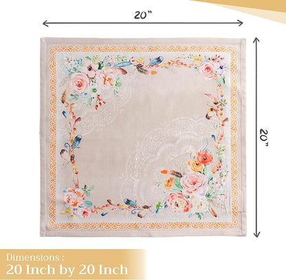 Maison d' Hermine Cloth Napkins Set of 4 100% Cotton Everyday Reusable Square Napkins Cloth Washable Dinner Party Wedding Restaurant Valentines Day Decorations Spring/Summer (Ibiza - Beige, 20" x 20")
